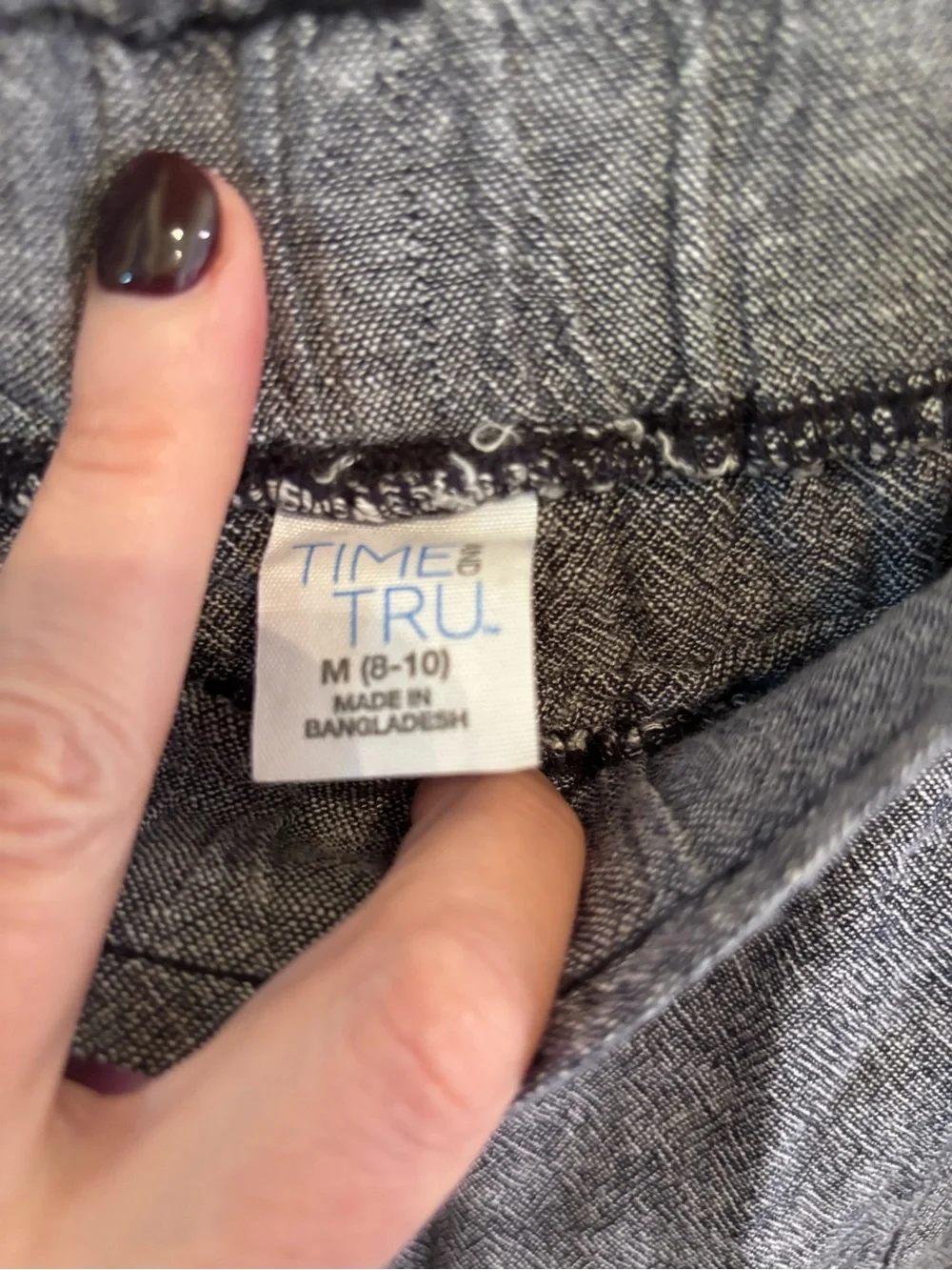 Time and Tru Wide-Leg Linen-Blend Pants in Slate
